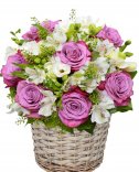 Kvetinový kôš - fialovo-biely