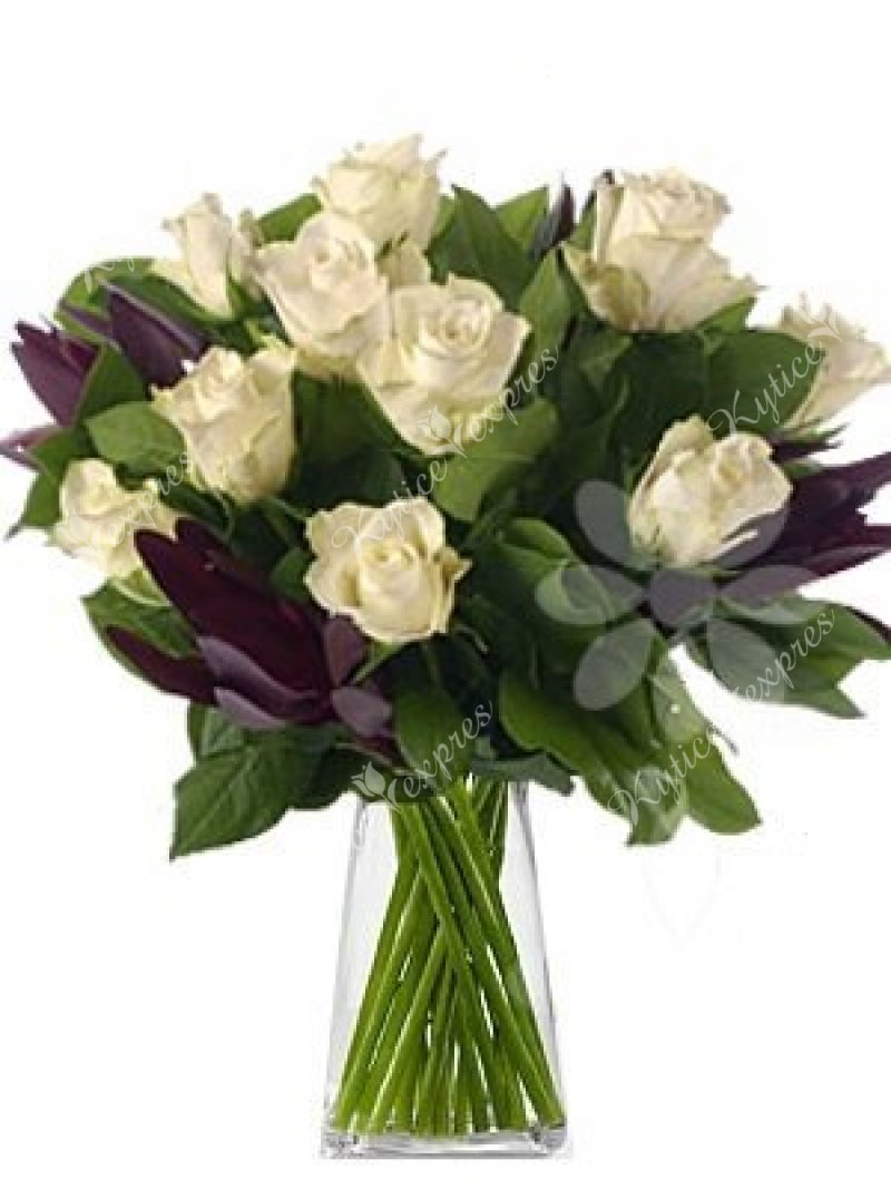White roses with decoration - Belinda