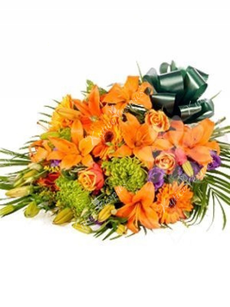 Funeral bouquets for laying in orange tones 5